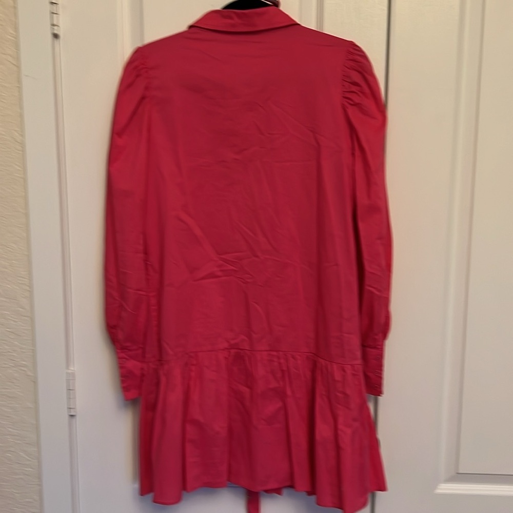 Walter Baker Hot Pink Button-Front Belted Shirt Dress - Picture 11 of 11
